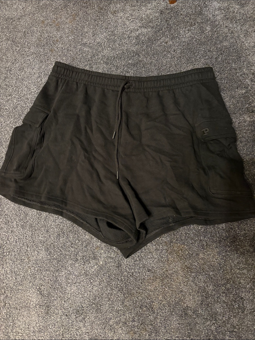 PINK Victoria's Secret Black Drawstring Cargo Knit Shorts